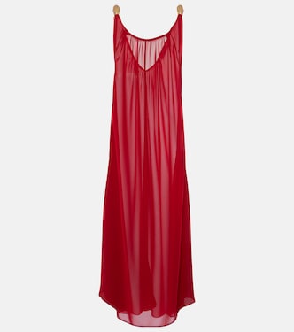 Holiday open-back chiffon maxi dress | Adriana Degreas