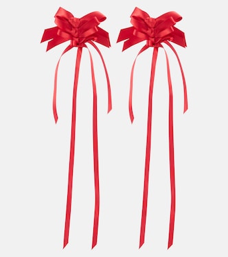 Orecchini Rosette Bow in raso | Simone Rocha