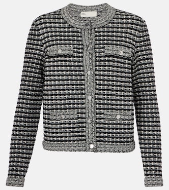 Wool and cotton-blend jacquard cardigan | Tory Burch