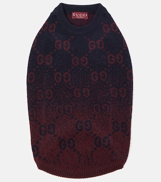 Wool jacquard dog sweater | Gucci