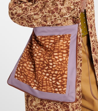 Large printed leather-trimmed shoulder bag | Dries Van Noten