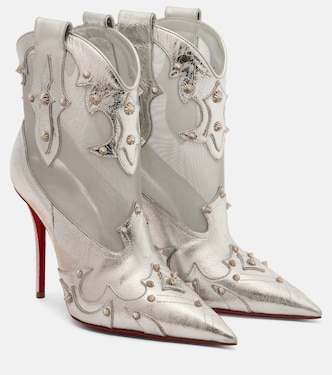 Embellished metallic leather ankle boots | Christian Louboutin