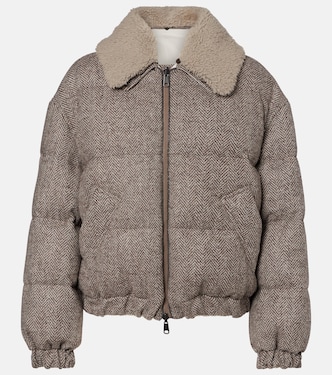 Chaqueta de plumas en mezcla de lana | Brunello Cucinelli