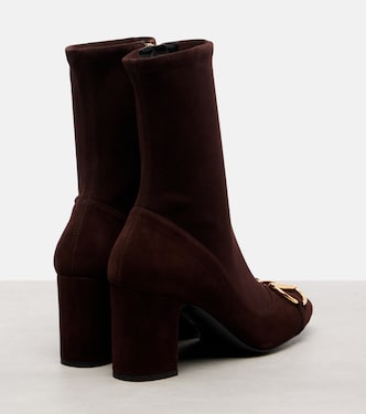 Alfa Horsebit suede ankle boots | Gucci