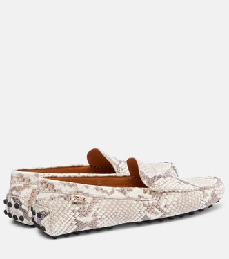 Gommino snake-effect leather driving shoes | Tod's