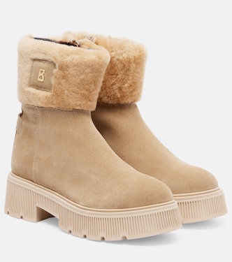 Turin shearling-trimmed suede ankle boots | Bogner