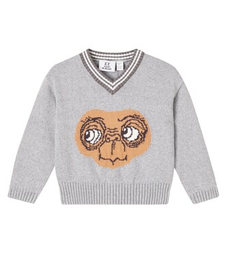 x E.T. intarsia cotton sweater | Mini Rodini