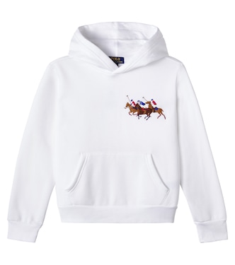 Embroidered cotton-blend jersey hoodie | Polo Ralph Lauren Kids