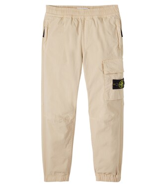 Compass cotton-blend cargo pants | Stone Island Junior