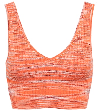 Hana space-dyed ribbed-knit crop top | Staud