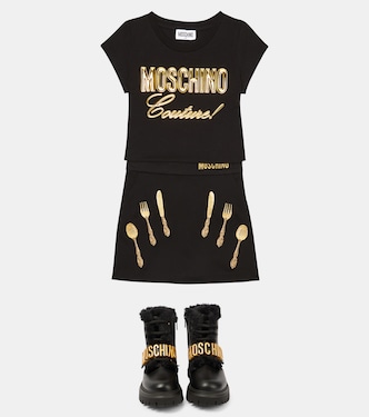 T-shirt in misto cotone con logo | Moschino Kids