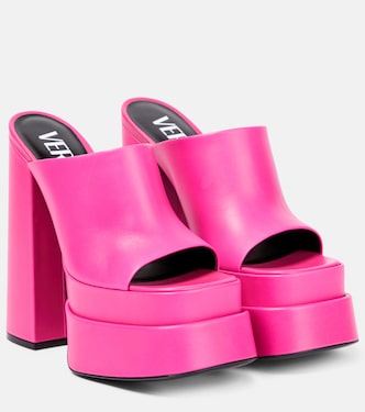 Mules à plateau en cuir | Versace