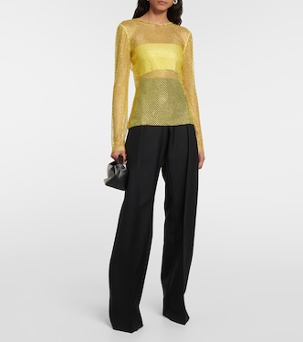 Crystal-embellished mesh top | Giuseppe di Morabito