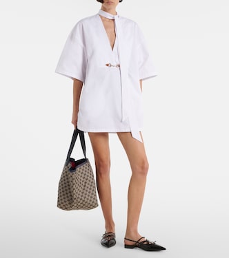 Abito corto Horsebit in popeline di cotone | Gucci