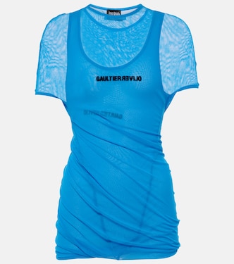 x Shayne Oliver vestido corto de tul transparente | Jean Paul Gaultier