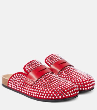 Slippers in pelle con cristalli | JW Anderson