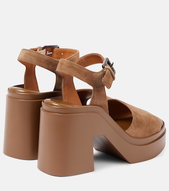 Plateausandalen Nelio aus Leder und Veloursleder | Clergerie