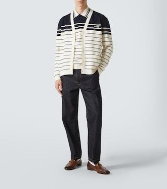 Cardigan in cotone a righe | Gucci