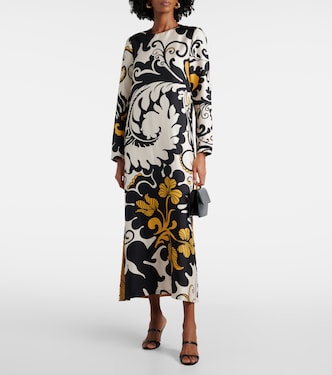 Abito midi Swing in twill di seta | La DoubleJ