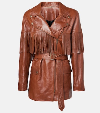 Fringed leather jacket | Chloé