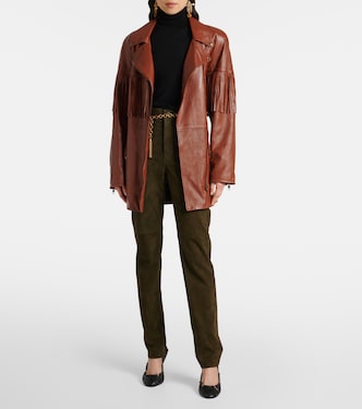 Giacca in pelle con frange | Chloé