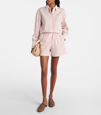 Camisa de algodón y seda a rayas | Brunello Cucinelli