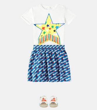 Camiseta de algodón con flecos | Stella McCartney Kids