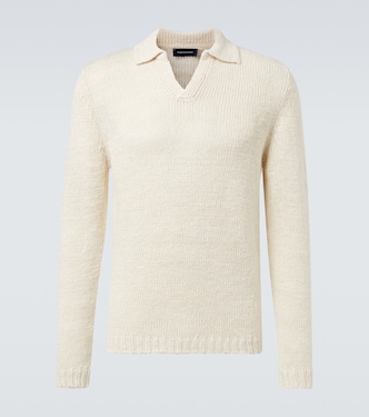 Linen-blend polo sweater | Thom Sweeney