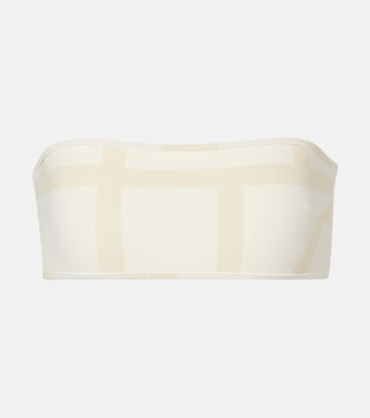 Top de bikini bandeau con monograma | Toteme