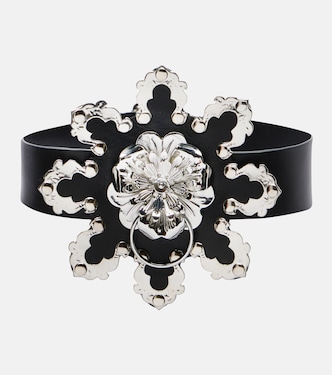 Floral leather belt | Blumarine