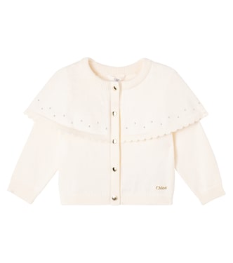 Baby - Cardigan in cotone e lana con decorazioni | Chloé Kids