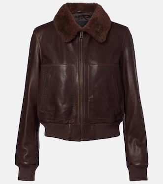 Shearling-trimmed leather jacket | Nili Lotan
