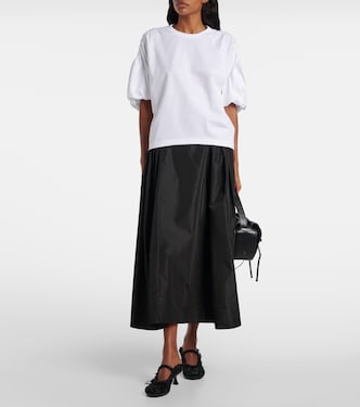 Gathered cotton jersey T-shirt | Noir Kei Ninomiya