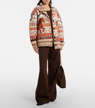 Intarsia oversized virgin wool cardigan | Stella McCartney