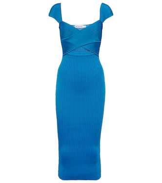 Ribbed-knit midi dress | Self-Portrait