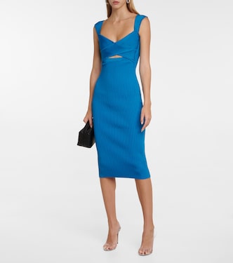 Ribbed-knit midi dress | Self-Portrait
