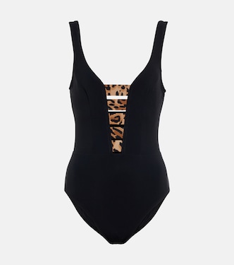 Leopard-print strap-detail swimsuit | Karla Colletto