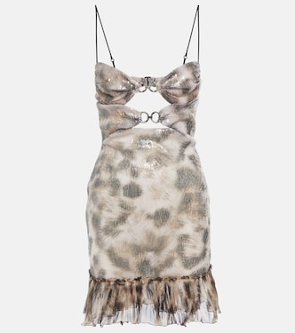 Sequin-embellished cutout minidress | Nensi Dojaka