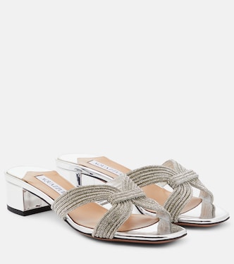 Crystal Muse 35 embellished mules | Aquazzura