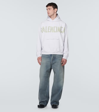 Hoodie Tape Type Ripped aus Fleece | Balenciaga