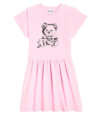 Teddy Bear cotton-blend jersey dress | Moschino Kids