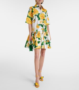 Abito chemisier in cotone a fiori | Dolce&Gabbana