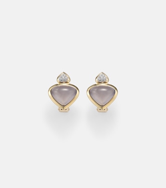 Boucles d'oreilles Trisolina en or 18 ct, calcédoine bleue et diamants | Marina B