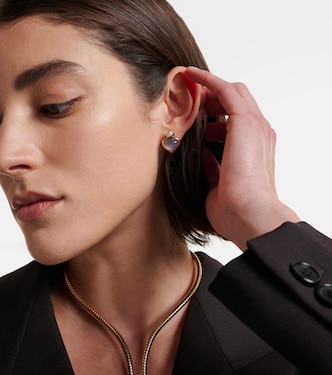 Boucles d'oreilles Trisolina en or 18 ct, calcédoine bleue et diamants | Marina B