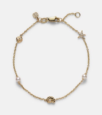 Bracelet Shells en or 14 ct, diamants et perles d'eau douce | Sydney Evan