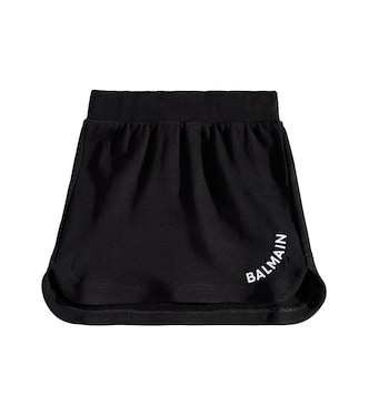 Falda de mezcla de algodón con logo | Balmain Kids