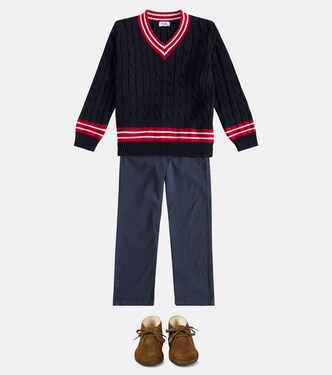Pullover in cotone a trecce | Il Gufo