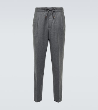 Pantaloni tapered in lana vergine | Brunello Cucinelli