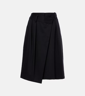 Falda midi envolvente de algodón y seda | Loewe