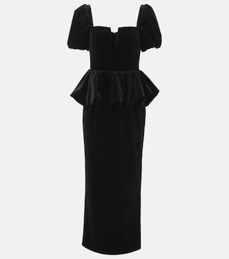 Midikleid aus Samt | Self-Portrait